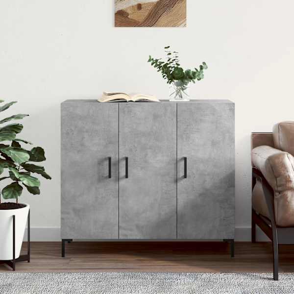 Puhvetkapp, betoonhall, 90 × 34 × 80 cm, tehispuit