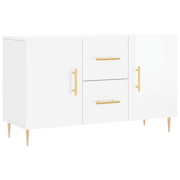 Puhvetkapp, kõrgläikega valge, 100 × 36 × 60 cm, tehispuit