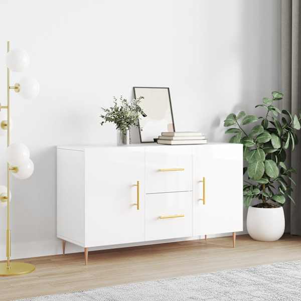Puhvetkapp, kõrgläikega valge, 100 × 36 × 60 cm, tehispuit