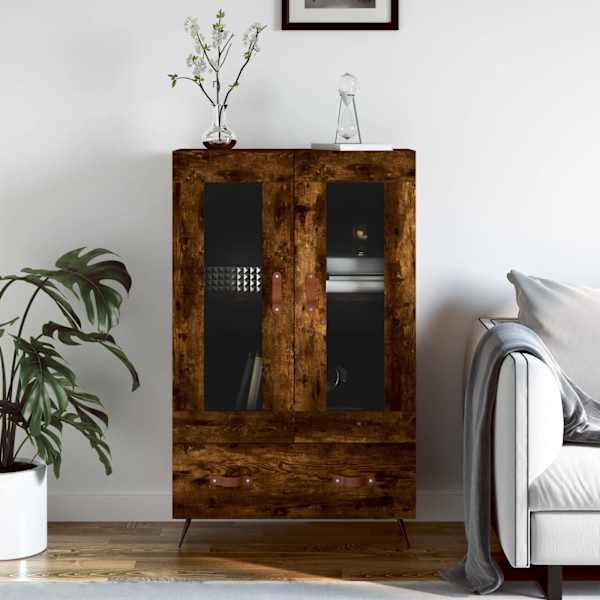 Kõrge kapp, suitsutatud tamm, 69,5 × 31 × 115 cm, tehispuit