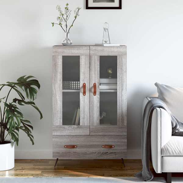 Kõrge kapp, hall Sonoma tamm, 69,5 × 31 × 115 cm, tehispuit
