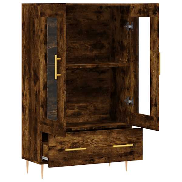 Kõrge kapp, suitsutatud tamm, 69,5 × 31 × 115 cm, tehispuit