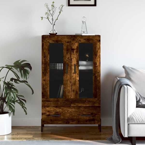 Kõrge kapp, suitsutatud tamm, 69,5 × 31 × 115 cm, tehispuit