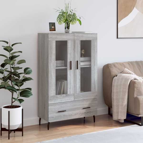 Kõrge kapp, hall Sonoma tamm, 69,5 × 31 × 115 cm, tehispuit