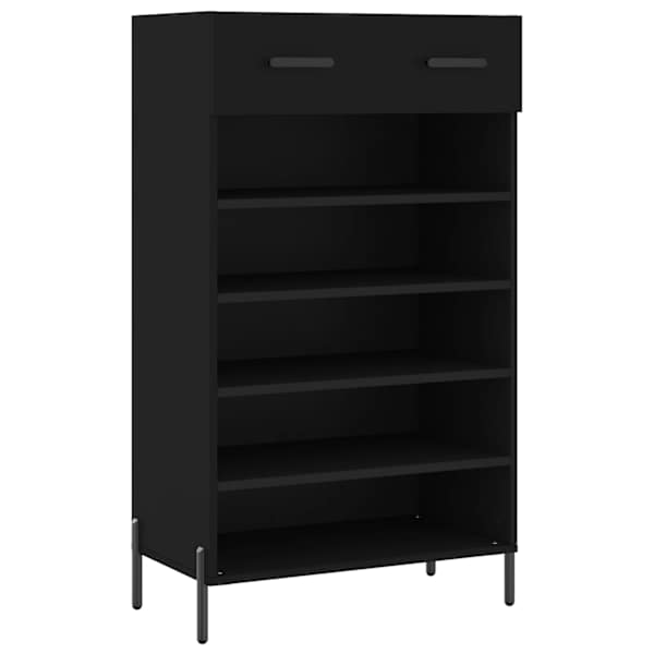 Jalatsikapp, must, 60 × 35 × 105 cm, tehispuit