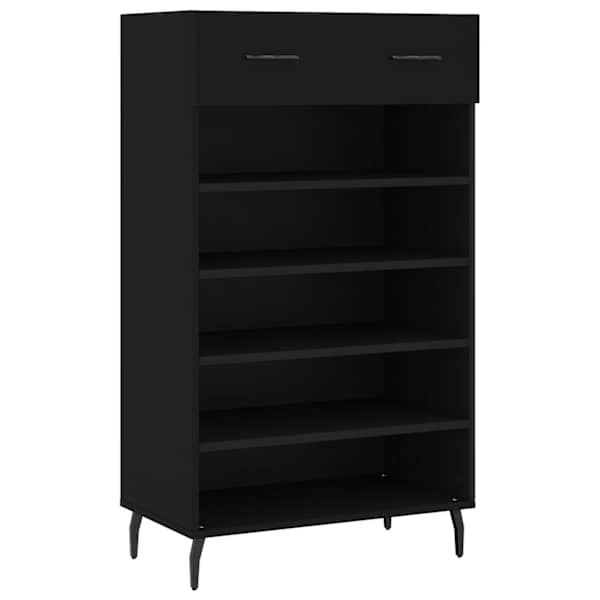 Jalatsikapp, must, 60 × 35 × 105 cm, tehispuit