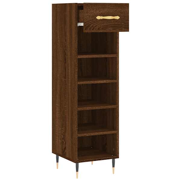 Jalatsikapp, pruun tamm, 30 × 35 × 105 cm, tehispuit