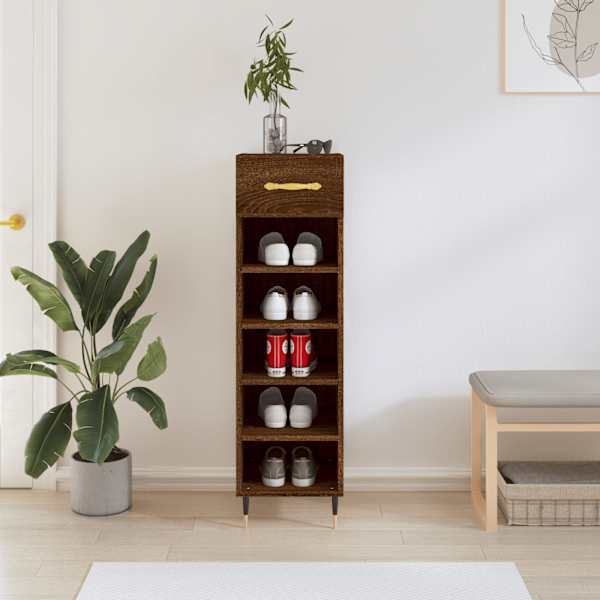 Jalatsikapp, pruun tamm, 30 × 35 × 105 cm, tehispuit