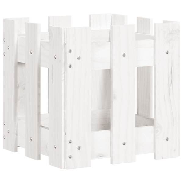Taimekast 30 × 30 × 30 cm, täismännipuit – valge