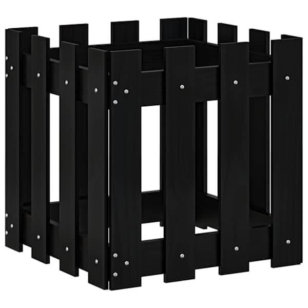 Taimekast 40 × 40 × 40 cm, täismännipuit – must