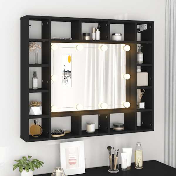 LED-peeglikapp, must, 91 × 15 × 76,5 cm