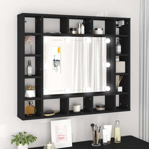LED-peeglikapp, must, 91 × 15 × 76,5 cm