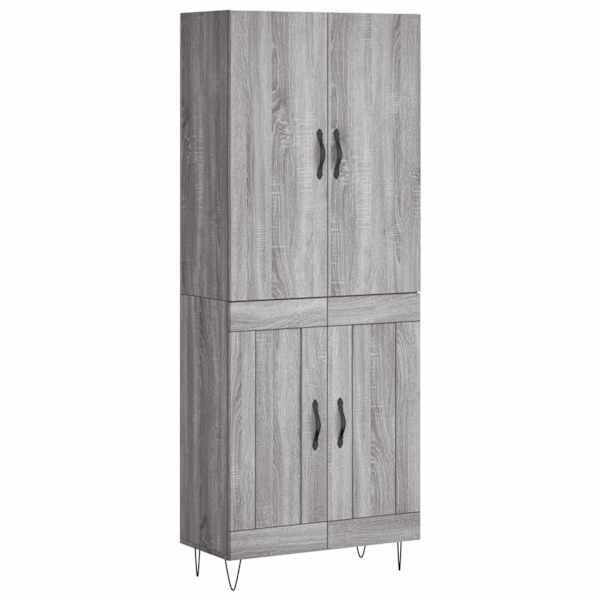 Kõrge kapp, hall Sonoma tamm, 69,5 × 34 × 180 cm, tehispuit