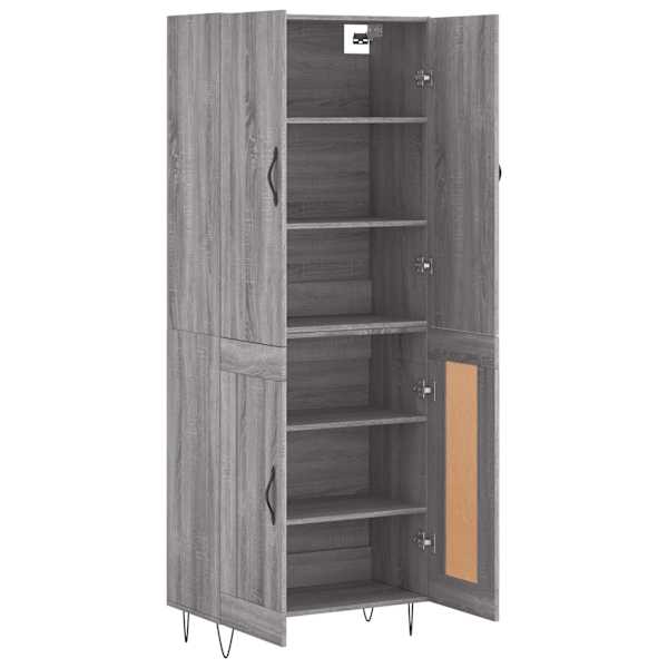 Kõrge kapp, hall Sonoma tamm, 69,5 × 34 × 180 cm, tehispuit