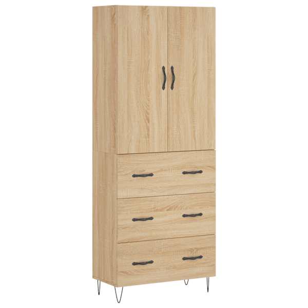 Kõrge kapp, Sonoma tamm, 69,5 × 34 × 180 cm, tehispuit