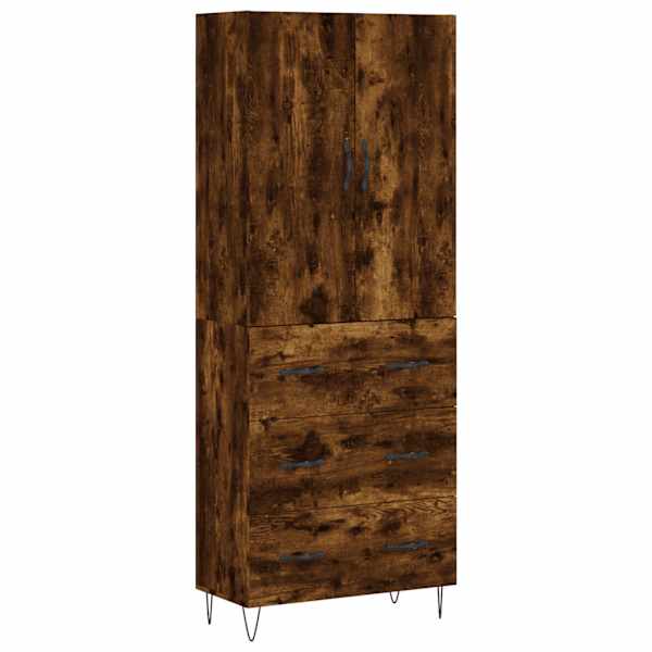 Kõrge kapp, suitsutatud tamm, 69,5 × 34 × 180 cm, tehispuit