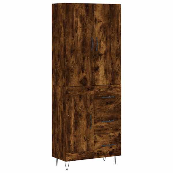 Kõrge kapp, suitsutatud tamm, 69,5 × 34 × 180 cm, tehispuit