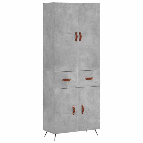 Kõrge kapp, betoonhall, 69,5 × 34 × 180 cm,tehispuit