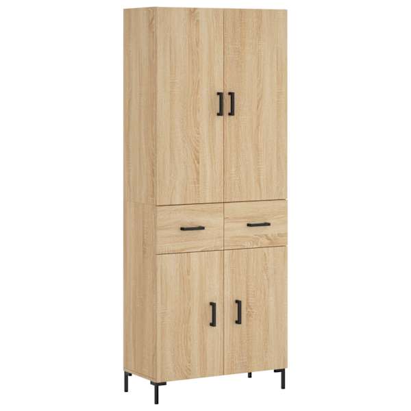 Kõrge kapp, Sonoma tamm, 69,5 × 34 × 180 cm, tehispuit