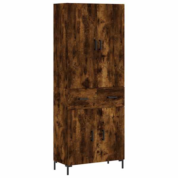 Kõrge kapp, suitsutatud tamm, 69,5 × 34 × 180 cm, tehispuit