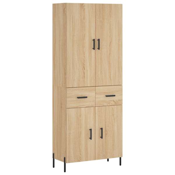 Kõrge kapp, Sonoma tamm, 69,5 × 34 × 180 cm, tehispuit