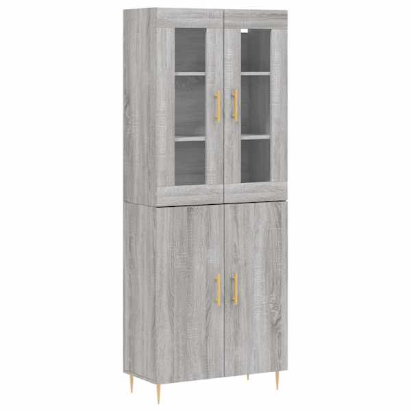 Kõrge kapp, hall Sonoma tamm, 69,5 × 34 × 180 cm, tehispuit