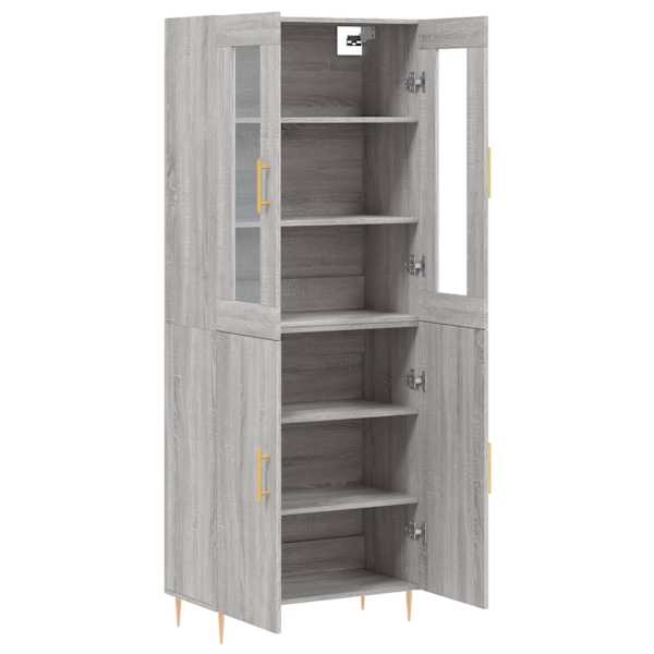 Kõrge kapp, hall Sonoma tamm, 69,5 × 34 × 180 cm, tehispuit