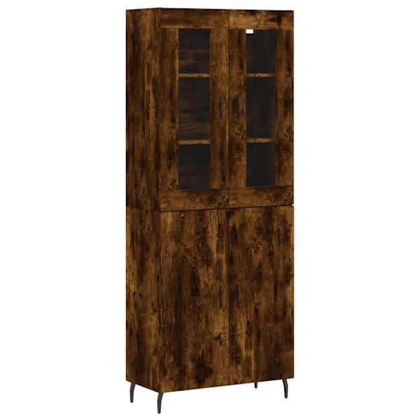 Kõrge kapp, suitsutatud tamm, 69,5 × 34 × 180 cm, tehispuit