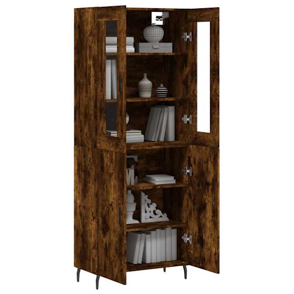 Kõrge kapp, suitsutatud tamm, 69,5 × 34 × 180 cm, tehispuit