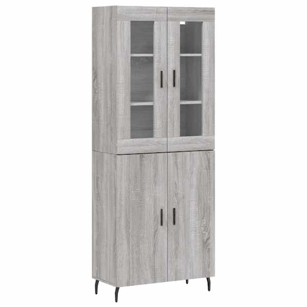 Kõrge kapp, hall Sonoma tamm, 69,5 × 34 × 180 cm, tehispuit