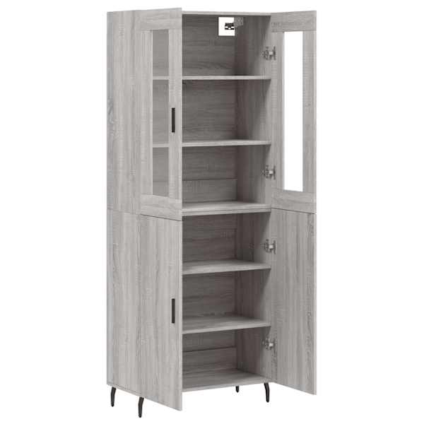 Kõrge kapp, hall Sonoma tamm, 69,5 × 34 × 180 cm, tehispuit