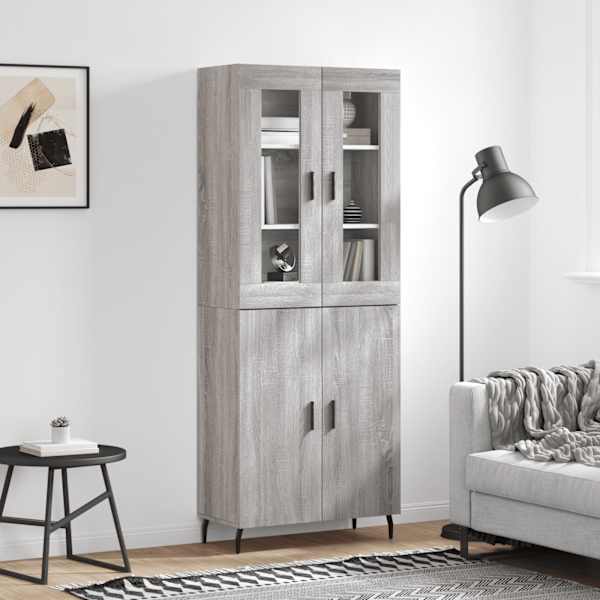 Kõrge kapp, hall Sonoma tamm, 69,5 × 34 × 180 cm, tehispuit