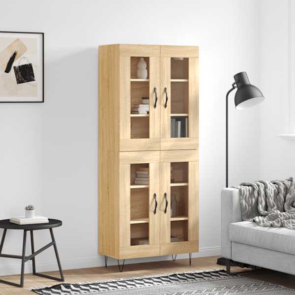 Kõrge kapp, Sonoma tamm, 69,5 × 34 × 180 cm, tehispuit