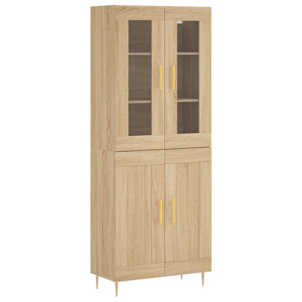 Kõrge kapp, Sonoma tamm, 69,5 × 34 × 180 cm, tehispuit
