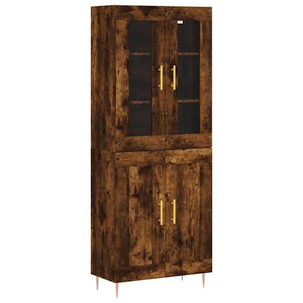 Kõrge kapp, suitsutatud tamm, 69,5 × 34 × 180 cm, tehispuit