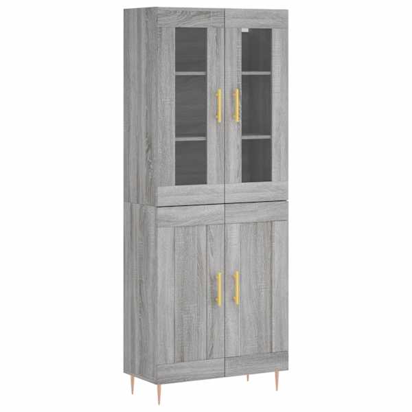 Kõrge kapp, hall Sonoma tamm, 69,5 × 34 × 180 cm, tehispuit