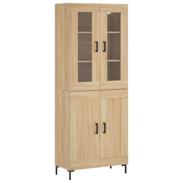Kõrge kapp, Sonoma tamm, 69,5 × 34 × 180 cm, tehispuit