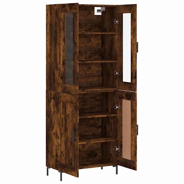Kõrge kapp, suitsutatud tamm, 69,5 × 34 × 180 cm, tehispuit