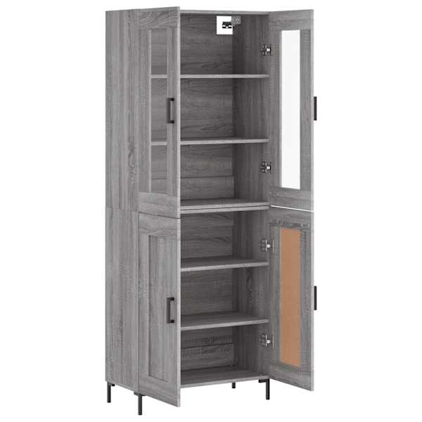 Kõrge kapp, hall Sonoma tamm, 69,5 × 34 × 180 cm, tehispuit