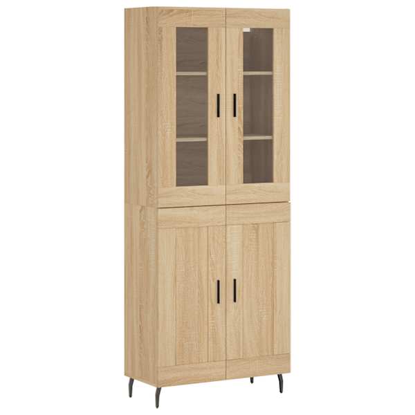 Kõrge kapp, Sonoma tamm, 69,5 × 34 × 180 cm, tehispuit