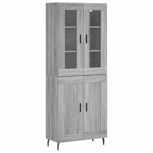 Kõrge kapp, hall Sonoma tamm, 69,5 × 34 × 180 cm, tehispuit