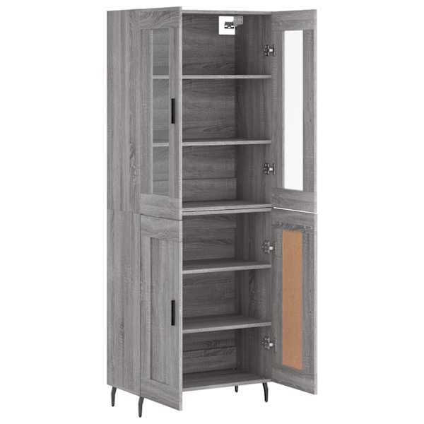 Kõrge kapp, hall Sonoma tamm, 69,5 × 34 × 180 cm, tehispuit