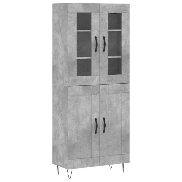 Kõrge kapp, betoonhall, 69,5 × 34 × 180 cm,tehispuit