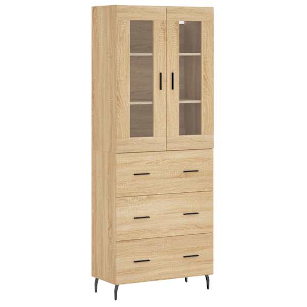 Kõrge kapp, Sonoma tamm, 69,5 × 34 × 180 cm, tehispuit