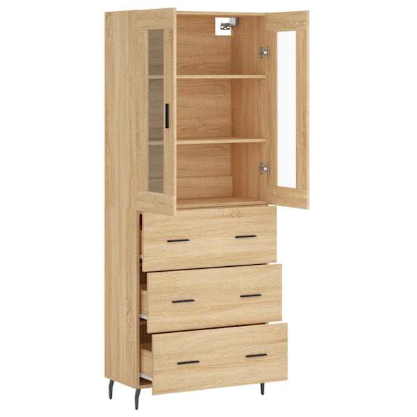 Kõrge kapp, Sonoma tamm, 69,5 × 34 × 180 cm, tehispuit