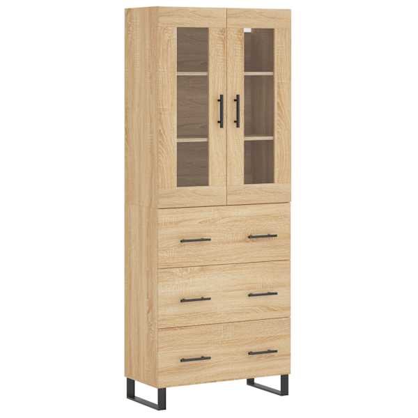 Kõrge kapp, Sonoma tamm, 69,5 × 34 × 180 cm, tehispuit