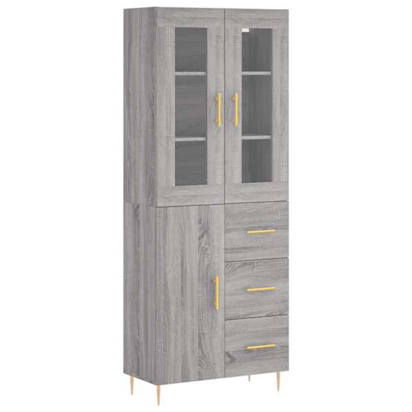 Kõrge kapp, hall Sonoma tamm, 69,5 × 34 × 180 cm, tehispuit