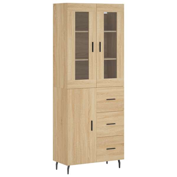 Kõrge kapp, Sonoma tamm, 69,5 × 34 × 180 cm, tehispuit
