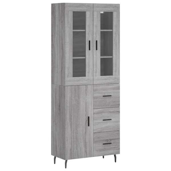 Kõrge kapp, hall Sonoma tamm, 69,5 × 34 × 180 cm, tehispuit