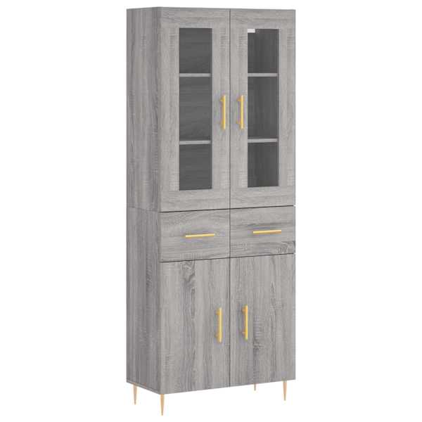 Kõrge kapp, hall Sonoma tamm, 69,5 × 34 × 180 cm, tehispuit